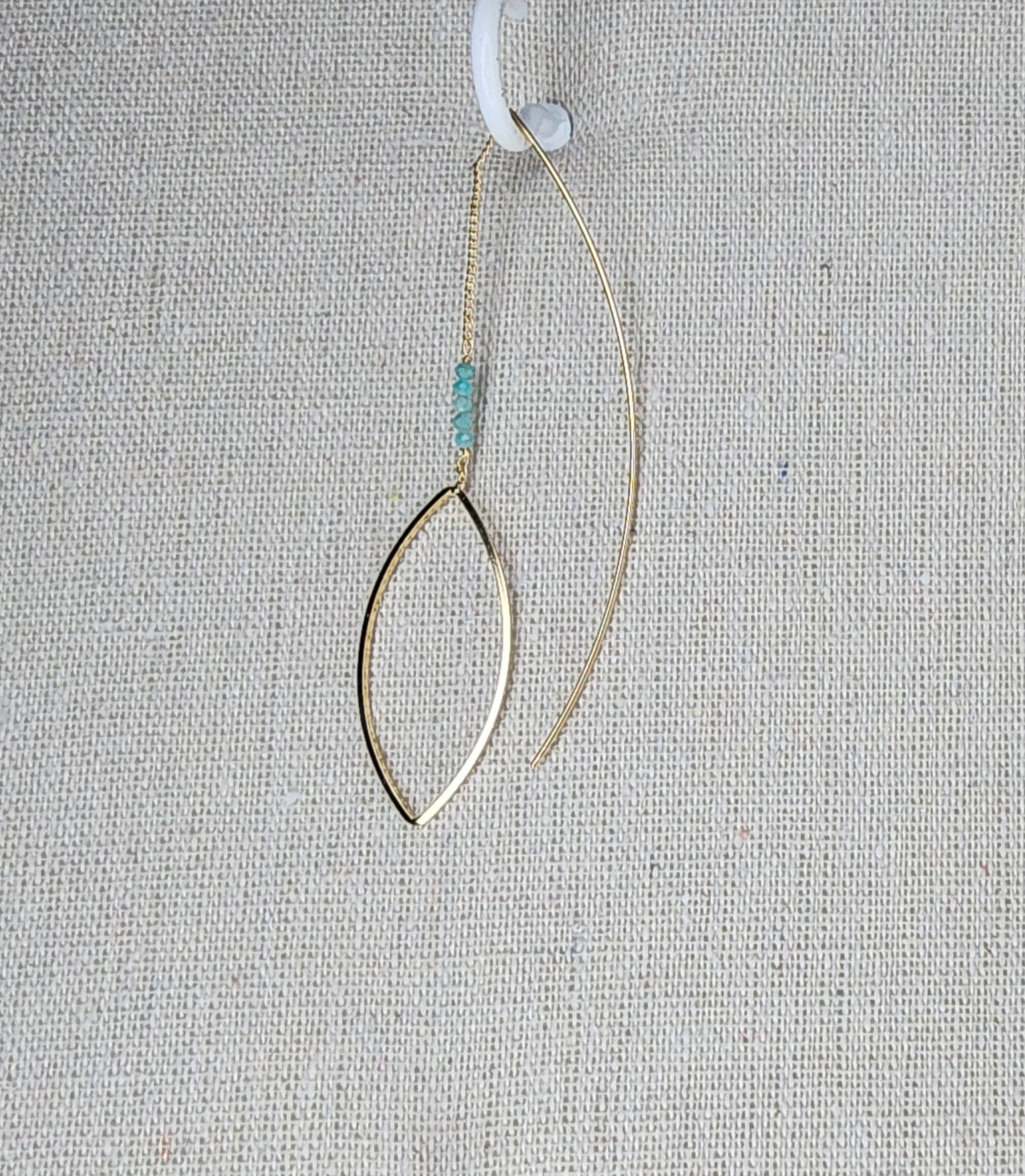 Thread Through Beaded Teardrop Dangle
