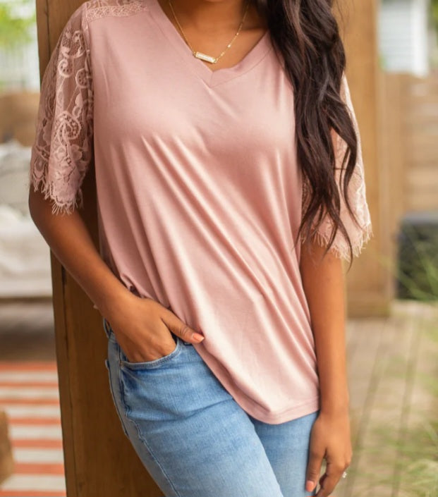 Montana Moon V-neck Lace Top