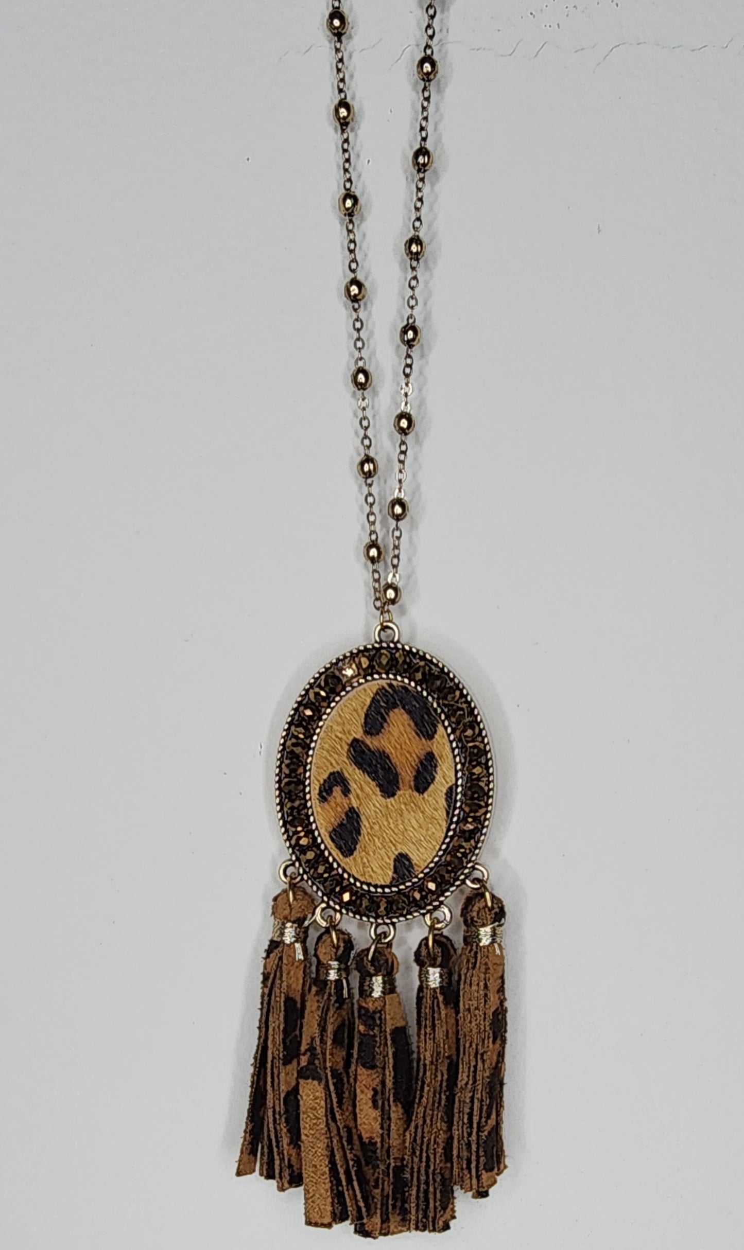 Saddle Up Leopard Hide Necklace