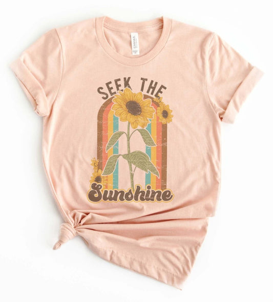 Seek the Sunshine Graphic Tee - Peach