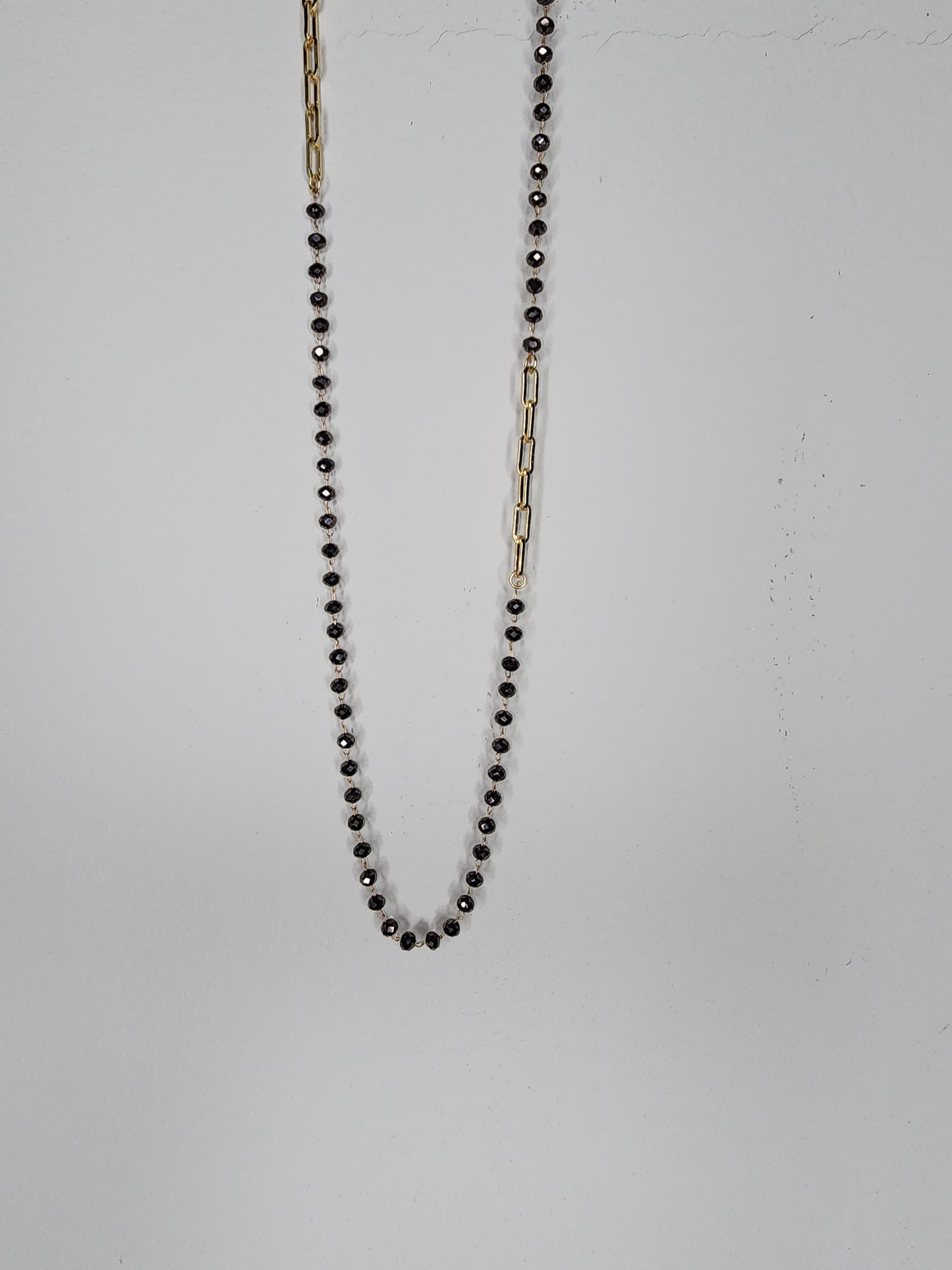 Small sparkle Grey Bead Long Necklace