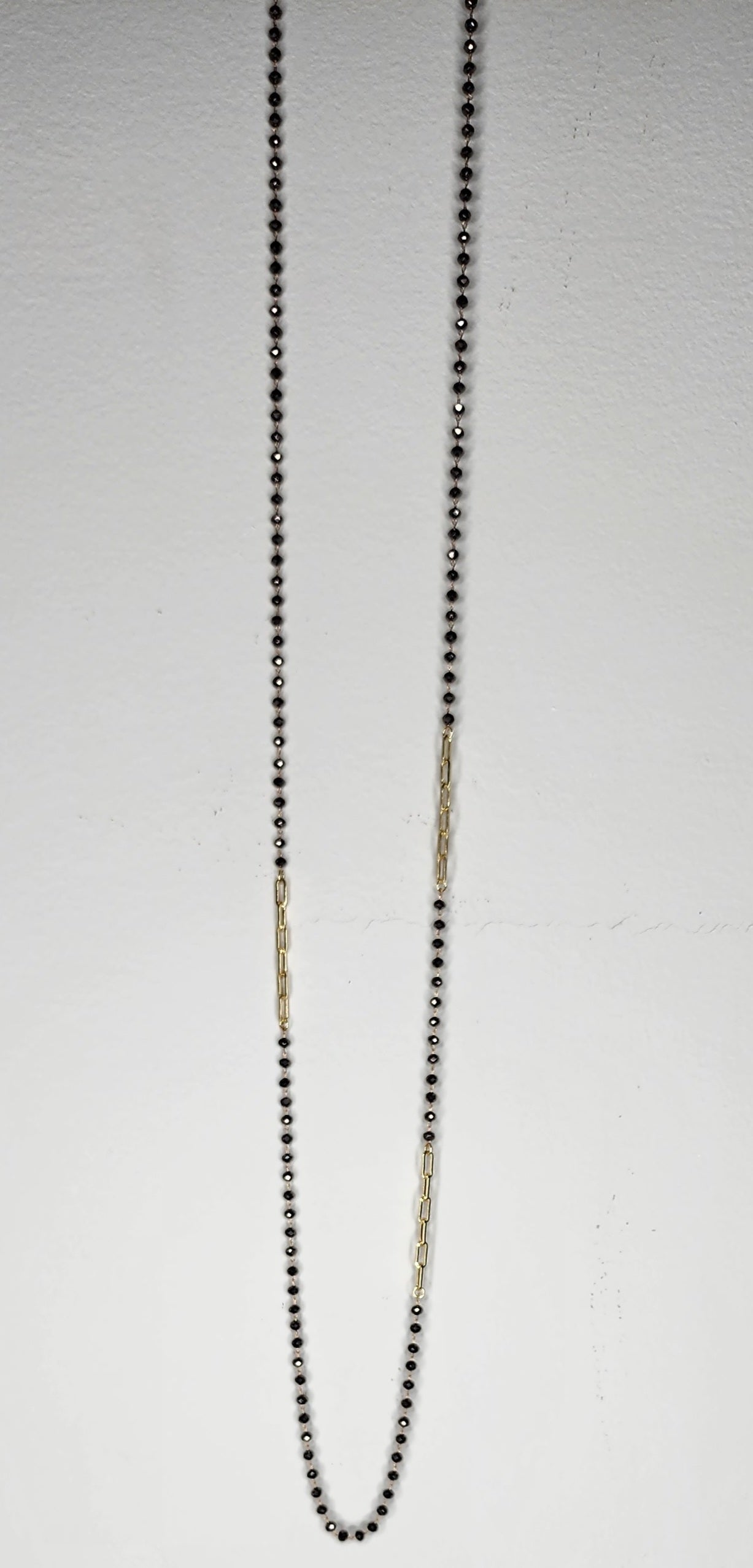 Small sparkle Grey Bead Long Necklace