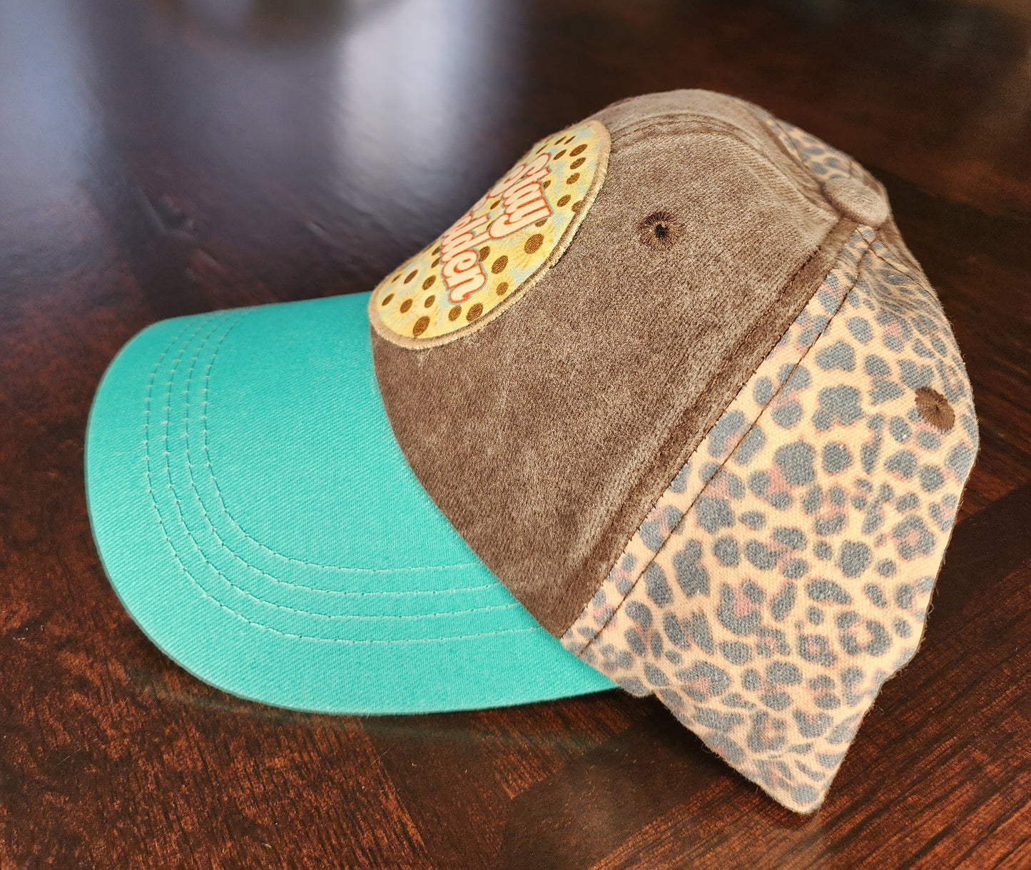 Stay Golden Leopard/Teal Sunflower Hat