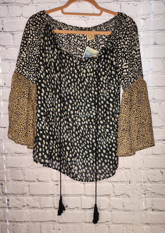 Sunday Kind of Love Mix Animal Print Top