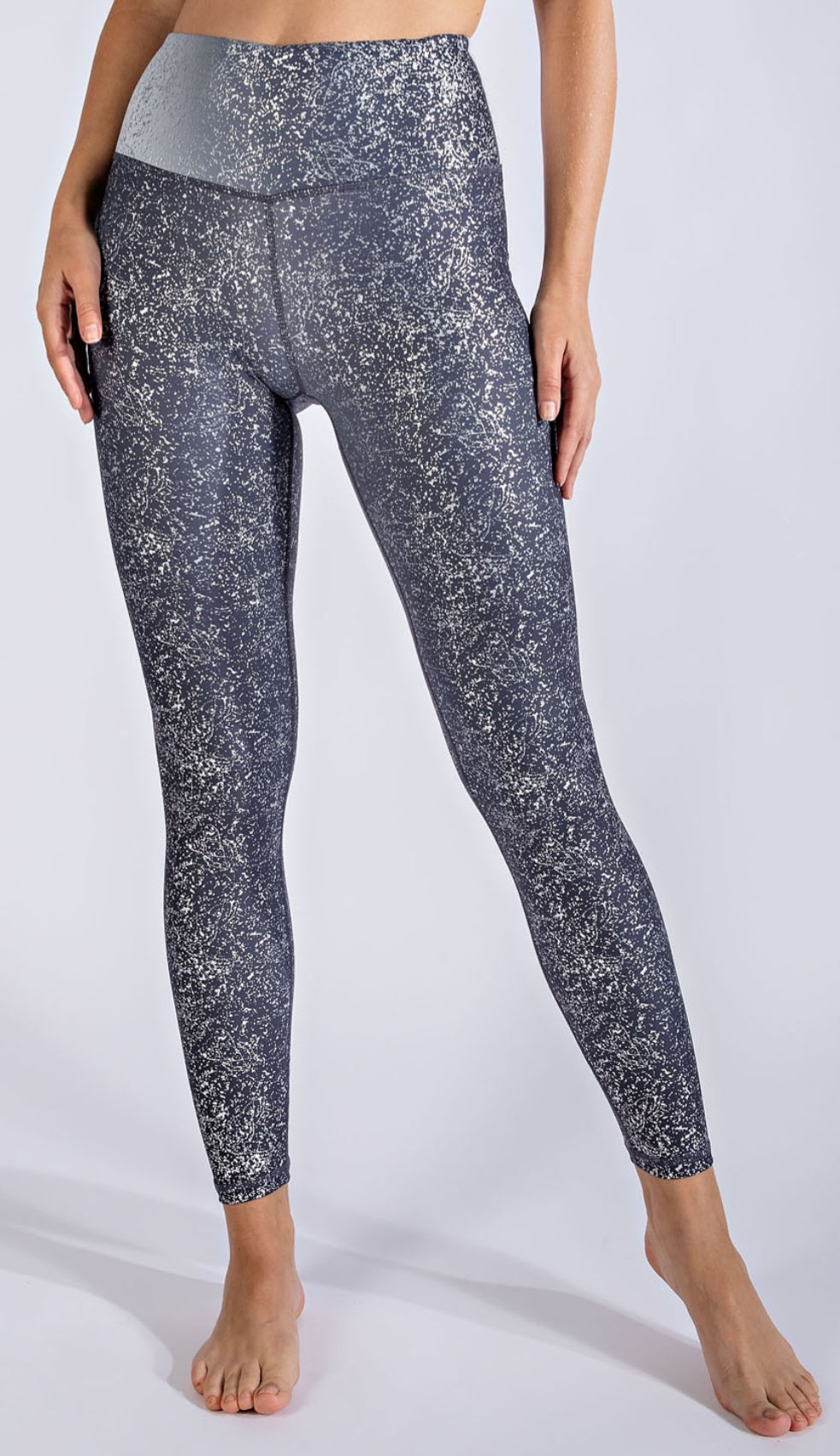 Tie Dye Allover Foil Leggings - Grey