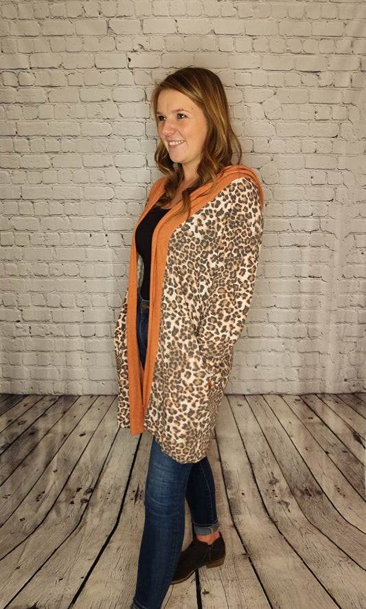 Cozy Leopard Hooded Cardigan